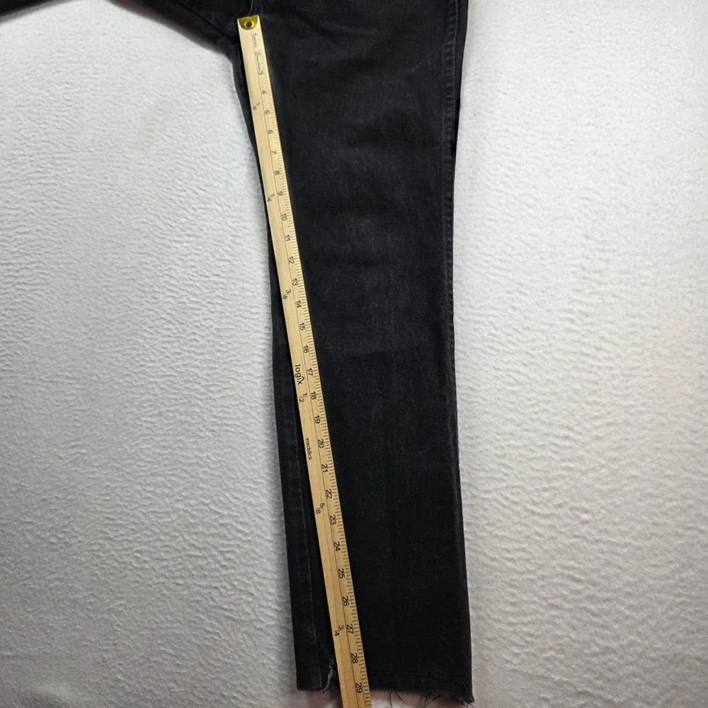 Wrangler Jeans Mens 32x32 Black Cowboy Cut 930WBK Faded Raw Hem Denim